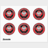 Pools Canadees esdoornblad Dziadek Ronde Sticker (Vel)