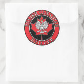 Pools Canadees esdoornblad Dziadek Ronde Sticker (Tas)