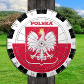 Pools dartboard en Poolse vlagdonker/spelbord Dartbord