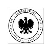 Pools Eagle Familienaam Patriotic Return Address Rubberstempel (Afrduk)