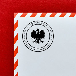 Pools Eagle Familienaam Patriotic Return Address Rubberstempel