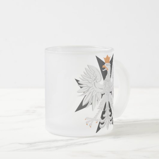 Pools Eagle Maltese kruis Matglas Koffiemok (Voorkant rechts)