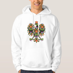 Pools Eagle Poland Wycinanki Emblem, Pools Folk Hoodie