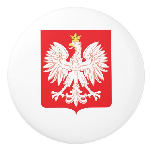 Pools Eagle Red Shield Keramische Knop (Voorkant)