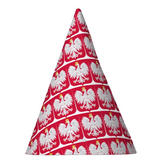 Pools Embleem - Polen Schild - Polska Herb Polski Feesthoedjes (Rechts)