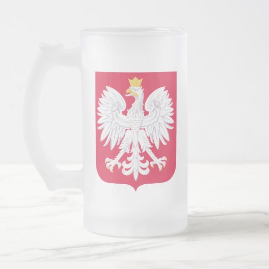 Pools Embleem - Polen Schild - Polska Herb Polski Matglas Bierpul (Links)