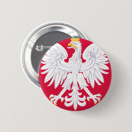 Pools Embleem - Polen Schild - Polska Herb Polski Ronde Button 5,7 Cm (Voorkant /achterkant)