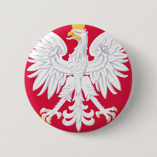 Pools Embleem - Polen Schild - Polska Herb Polski Ronde Button 5,7 Cm