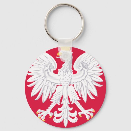 Pools Embleem - Polen Schild - Polska Herb Polski Sleutelhanger (Voorkant)