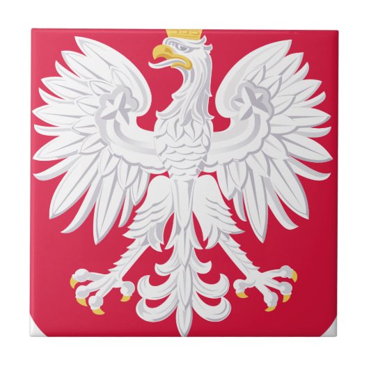 Pools Embleem - Polen Schild - Polska Herb Polski Tegeltje (Voorkant)