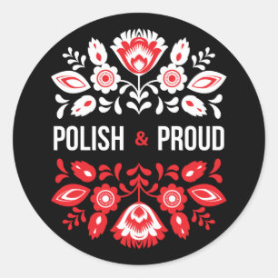 Pools en bloemenbloemen Polen Polska Ronde Sticker