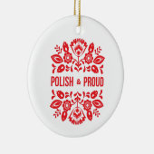 Pools en Polen Polska Red Flowers Keramisch Ornament (Rechts)
