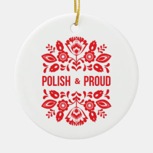 Pools en Polen Polska Red Flowers Keramisch Ornament