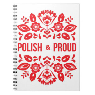Pools en Polen Polska Red Flowers Notitieboek