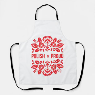 Pools en Polen Polska Red Flowers Schort