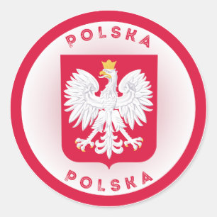Pools erfgoedembleem ronde sticker