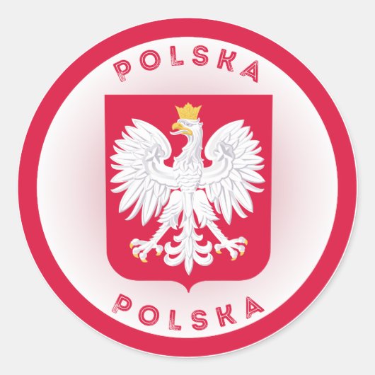 Pools erfgoedembleem ronde sticker (Voorkant)