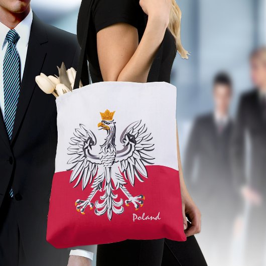 Pools Flag & Eagle, Polen mode / sportfans Tote Bag