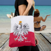 Pools Flag & Eagle, Polen mode / sportfans Tote Bag