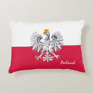 Pools Flag & Eagle, Polen mode vakantie / sport Accent Kussen