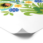 Pools Floral Blue en Blauwgroen Papercut-ontwerp Poster (Hoek)