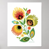 Pools Floral Bright Yellow Papercut Design Poster (Voorkant)