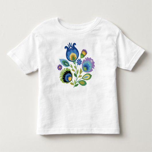 Pools Floral Dark Blue Papercut-ontwerp Kinder Shirts (Voorkant)