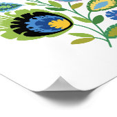 Pools Floral Dark Blue Papercut-ontwerp Poster (Hoek)