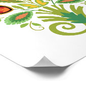 Pools Floral Dark Red Papercut-ontwerp Poster (Hoek)