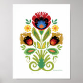 Pools Floral Dark Red Papercut-ontwerp Poster (Voorkant)