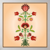 Pools folk Embroidery Flowers Pattern, Poster (Voorkant)