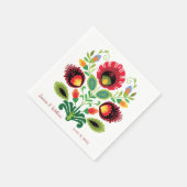 Pools folkbloemen rood huwelijk Napkin Servet (Hoek)