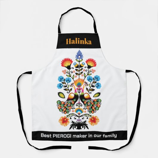 Pools Folklore met pauzes, aangepast tekstSchort Schort (Voorkant)