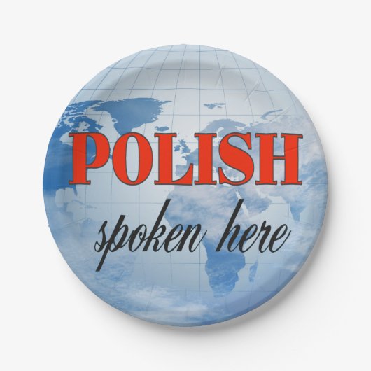 Pools gesproken hier troebele aarde papieren bordje (Voorkant)