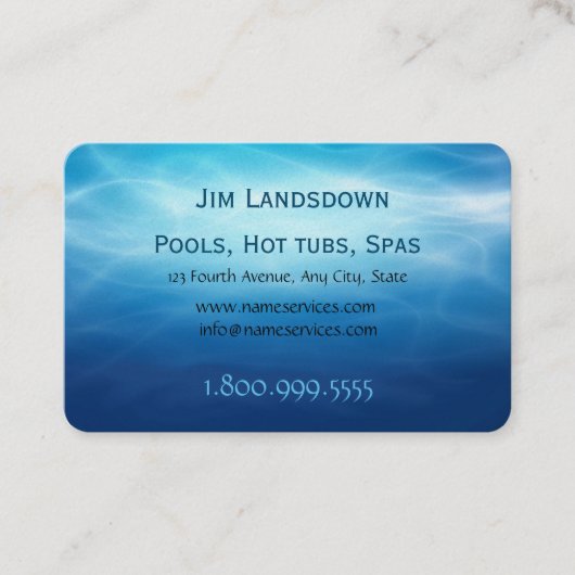 Pools hottubs Aangepast Visitekaartje (Voorkant)