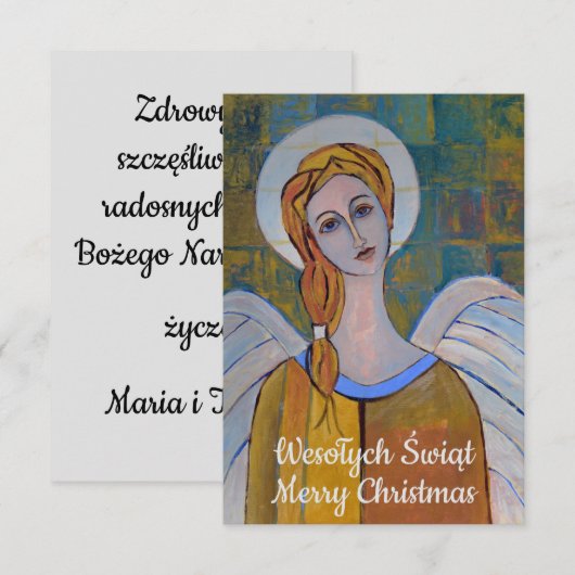 Pools kerstfeest Wesołych Świąt Angel (Voorkant / Achterkant)