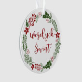 Pools kerstfeest, Wesołych świąt Ornament (voorkant)