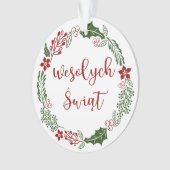 Pools kerstfeest, Wesołych świąt Ornament (voorkant)