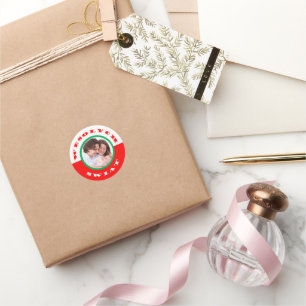 Pools kerstfoto Envelope Seal met Greeting Ronde Sticker
