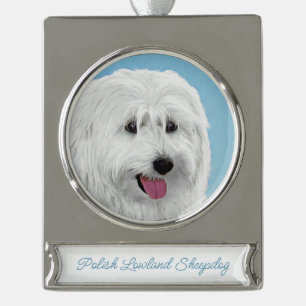 Pools Laaglandschaafschilderwerk - Hond Art Silver Verzilverd Banner Ornament
