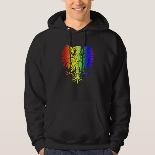 Pools land Gay Pride Eagle Poolse Gay Pride Hoodie (Voorkant)