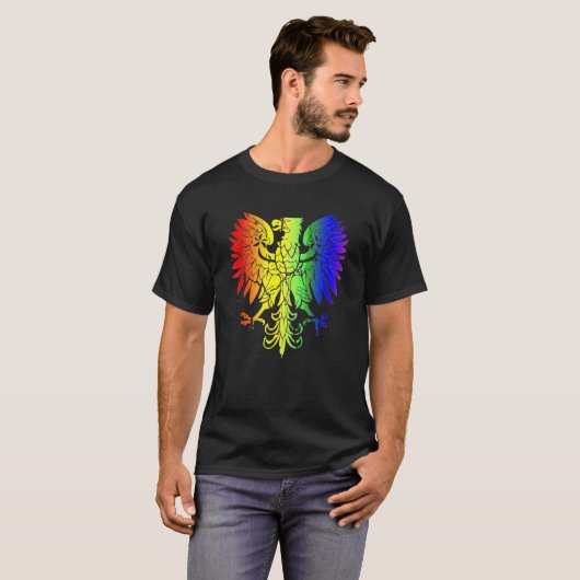 Pools land Gay Pride Eagle Poolse Gay Pride T-shirt (Voorkant volledig)
