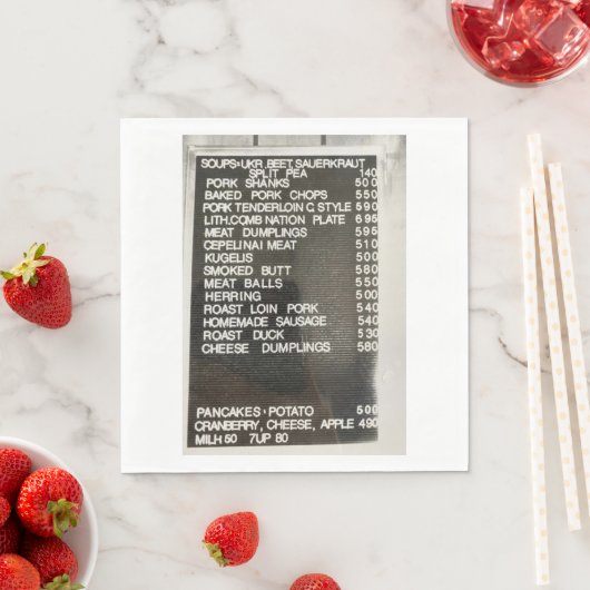 Pools Litouws Voedsel Menu Cepelinai Vlees Servett Servet (Insitu)