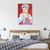 Pools meisje met een vouwdesign in traditionele kl canvas afdruk (Insitu (Slaapkamer))