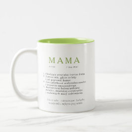 Pools Mum Gift - MAMA Definitie Lichtgroen Tweekleurige Koffiemok