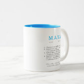Pools Mum Gift - MAMA Definition Blue Tweekleurige Koffiemok (Voorkant rechts)