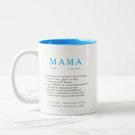 Pools Mum Gift - MAMA Definition Blue Tweekleurige Koffiemok