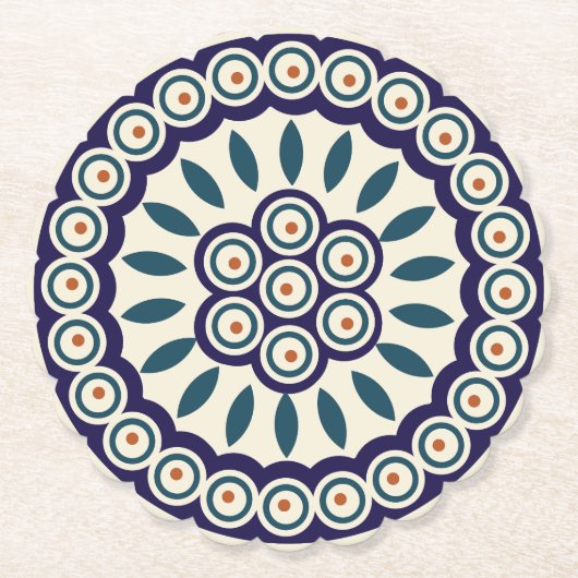 Pools ontwerp van traditionele keramiek. kartonnen onderzetters (Voorkant)