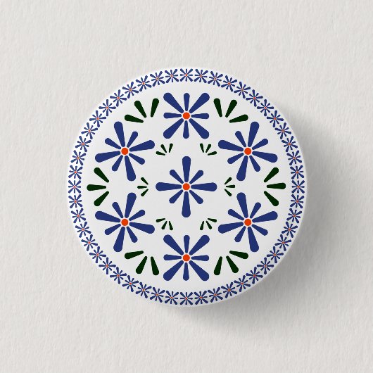 Pools ontwerp van traditionele keramiek. ronde button 3,2 cm (Voorkant)