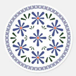 Pools ontwerp van traditionele keramiek. ronde sticker